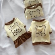 반려동물 곰돌이 자수 티셔츠 원피스