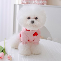 러블리 하트 핑크 애견 티셔츠 BI-A100300