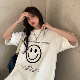 해피스마일 여성 반팔 박스 티셔츠 BI-A200410