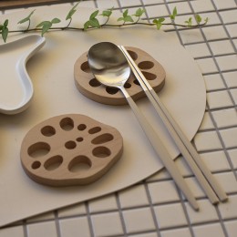 우드 연근 받침 컵코스터 수저 받침대