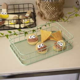 파스텔톤 와이드 철제 바스켓 소품 정리함