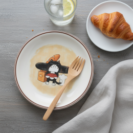 모리네코 팝아트 원형 접시 플레이트