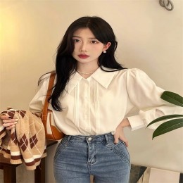 클래식 브로드카라 블라우스