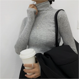 슬림핏 폴라넥 긴팔 니트