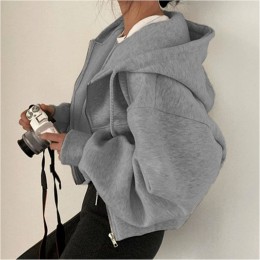 기모 크롭 루즈핏 후드 집업