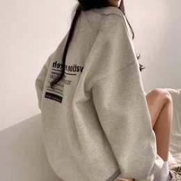 기모 오버핏 레터링 맨투맨