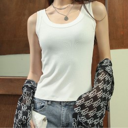 U넥 골지 스판 민소매 나시 3color DK-0023