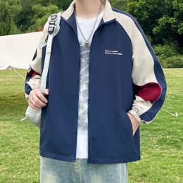 얇은 하이넥 배색 집업 바람막이 DK-0321