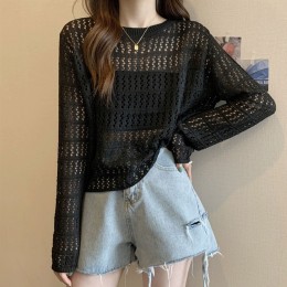 여름 긴팔 그물 망사 니트 4color  DK-0057