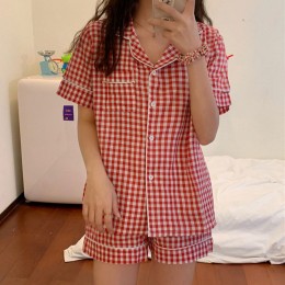 반팔 상하의 세트 체크잠옷 5color DK-0060