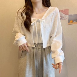 크롭 스트링 시스루 볼레로 DK-0155