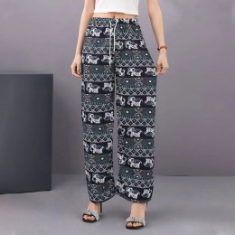 휴양지 코끼리 패턴 밴딩 쿨 팬츠 4color DK-0362