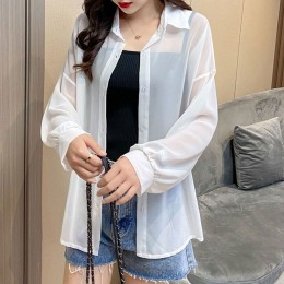여름 루즈핏 시스루 셔츠 2color DK-0387