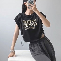 레터링 셔링 민소매 티셔츠 2color DK-0428
