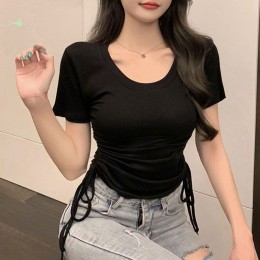 유넥 스트링 셔링 반팔 티셔츠 2color DK-0431