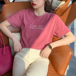 라운드넥 레터링 반팔티셔츠 3color  DK-0359