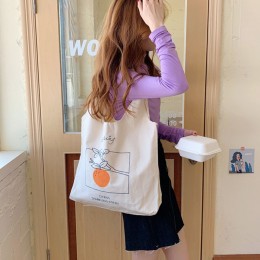 심플 프린팅 에코 캔버스 숄더백 7color DK-0160