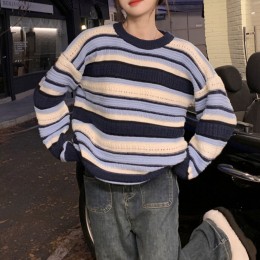 스트라이프 루즈핏 니트 스웨터 2color DK-0505