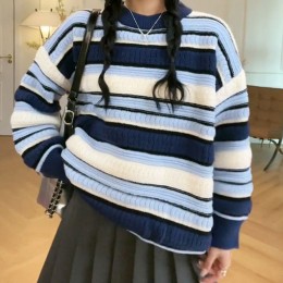 스트라이프 루즈핏 니트 스웨터 2color DK-0505
