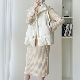 루즈핏 하이넥 패딩조끼 2color DK-0506