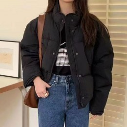 오버핏 하이넥  크롭 패딩 3color DK-0519