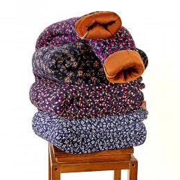 두꺼운 융기모 꽃무늬 촌캉스 바지 DK-0229