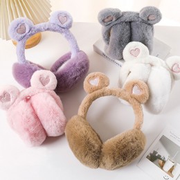 곰돌이 털 접이식 귀마개 5color DK-0198