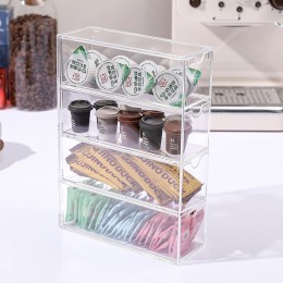 서랍식 투명 아크릴 수납 4단 보관함 DK-0085