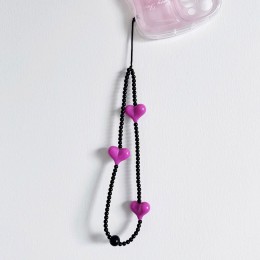 핸드폰 구슬 하트 스트랩줄 5color DK-0143
