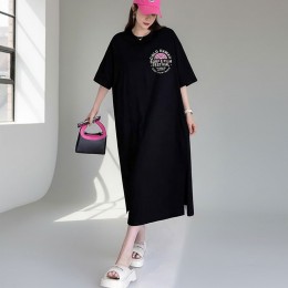 하와이 백프린팅 반팔 원피스 DK-0347