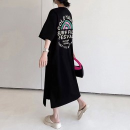 하와이 백프린팅 반팔 원피스 DK-0347