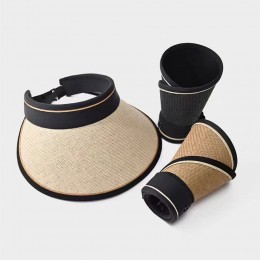 돌돌이 라탄 밀짚 썬캡 모자 3color DK-0596