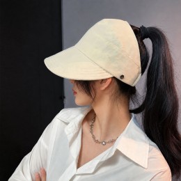 묶음머리 썬캡 챙모자 2color DK-0597