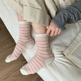 스트라이프 골지 중목양말 4color DK-0653