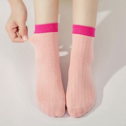 파스텔 배색 골지 중목 패션양말 5color  DK-0656