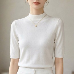 반폴라 반목 7부 슬림핏 니트 2color DK-0589