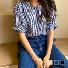 웬디 체크 블라우스 셔츠 DM-220612