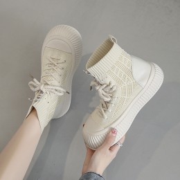 하이탑 니트 스판 스니커즈 DS-0249