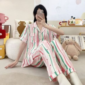 여성 긴바지 파마자 세트 반팔 홈웨어 DS-5144