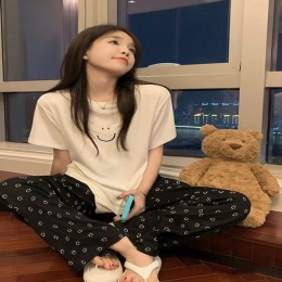 스마일 반팔 티셔츠 파자마 세트 DS-5145