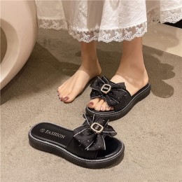글리터 리본 통굽 슬리퍼 DS-0362