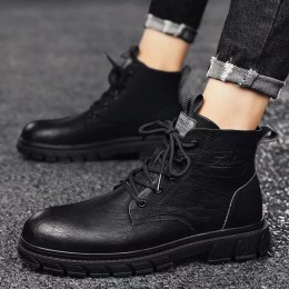 남성 데일리 레이스업 PU 워커부츠 DS-0383