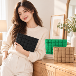 퀼팅 패딩 지퍼 수납 파우치 DS-3012