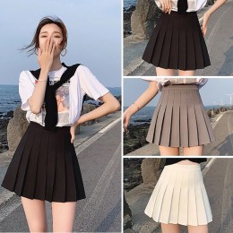 여성 플리츠 미니 스커트 A라인 슬림핏 주름 치마