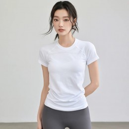 여성 스포츠 슬림 티셔츠 요가 러닝 반팔티