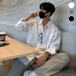 남성 간절기 루즈핏 긴팔셔츠 ELC-9004