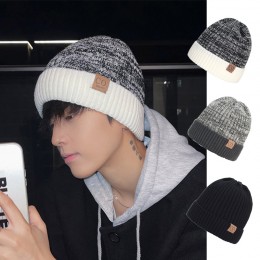 융털기모 배색 마블 비니 ELM-232