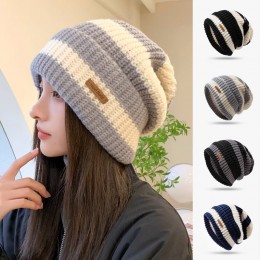 굵은 스티치 스트라이프 빅 비니 ELM-237