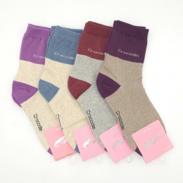 여성 크로커다일 배색 중목양말 5켤레묶음 ELY-8001