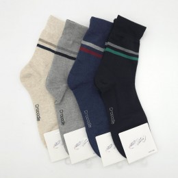 크로커다일 남성 배색두줄 중목양말 5켤레묶음 ELY-9006